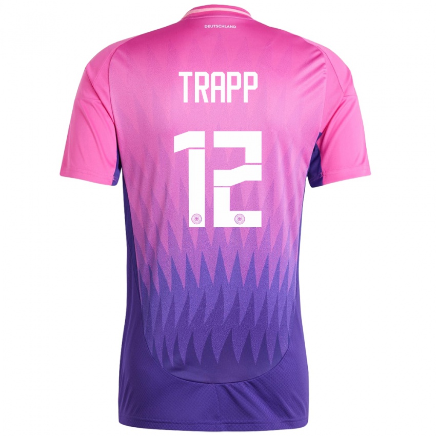 Herren Deutschland Kevin Trapp #12 Pink Lila Auswärtstrikot Trikot 24-26 T-Shirt Österreich