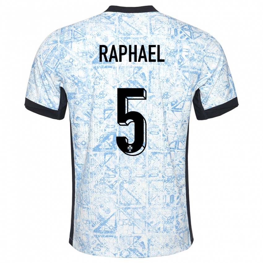Herren Portugal Raphael Guerreiro #5 Cremeblau Auswärtstrikot Trikot 24-26 T-Shirt Österreich