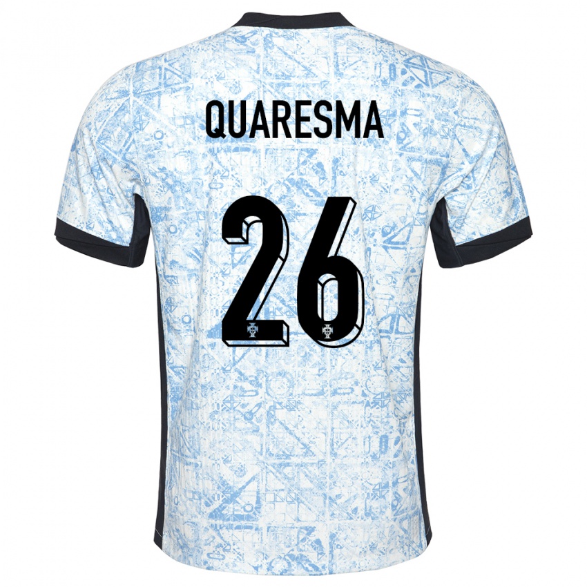 Herren Portugal Eduardo Quaresma #26 Cremeblau Auswärtstrikot Trikot 24-26 T-Shirt Österreich