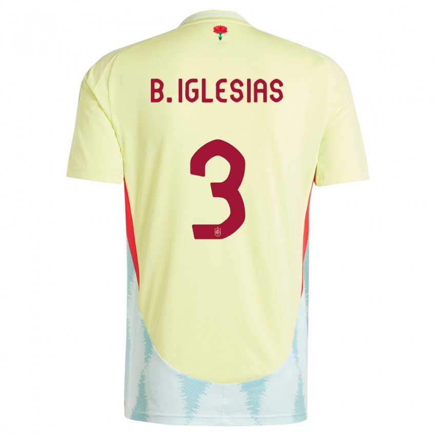 Herren Spanien Borja Iglesias #3 Gelb Auswärtstrikot Trikot 24-26 T-Shirt Österreich