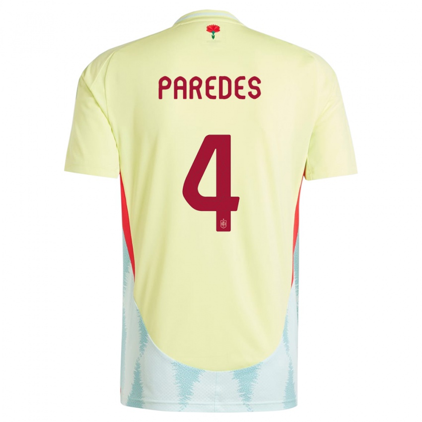 Herren Spanien Irene Paredes #4 Gelb Auswärtstrikot Trikot 24-26 T-Shirt Österreich