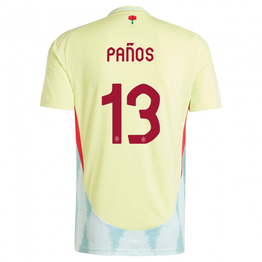 Herren Spanien Sandra Panos #13 Gelb Auswärtstrikot Trikot 24-26 T-Shirt Österreich