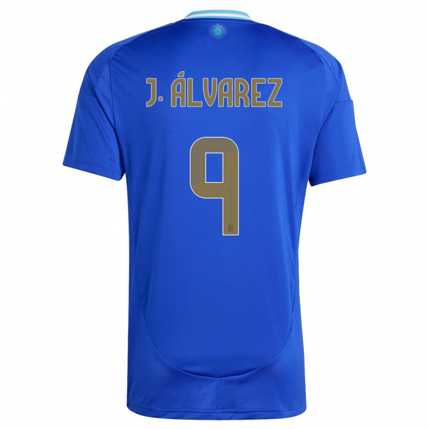 Herren Argentinien Julian Alvarez #9 Blau Auswärtstrikot Trikot 24-26 T-Shirt Österreich