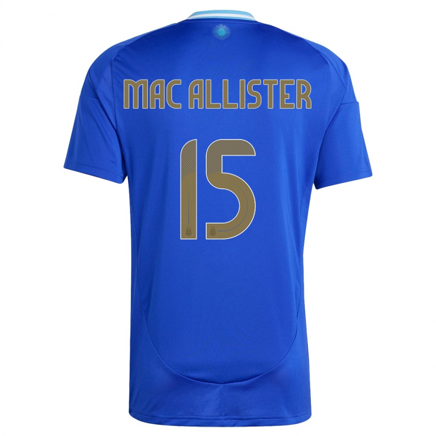 Herren Argentinien Alexis Mac Allister #15 Blau Auswärtstrikot Trikot 24-26 T-Shirt Österreich