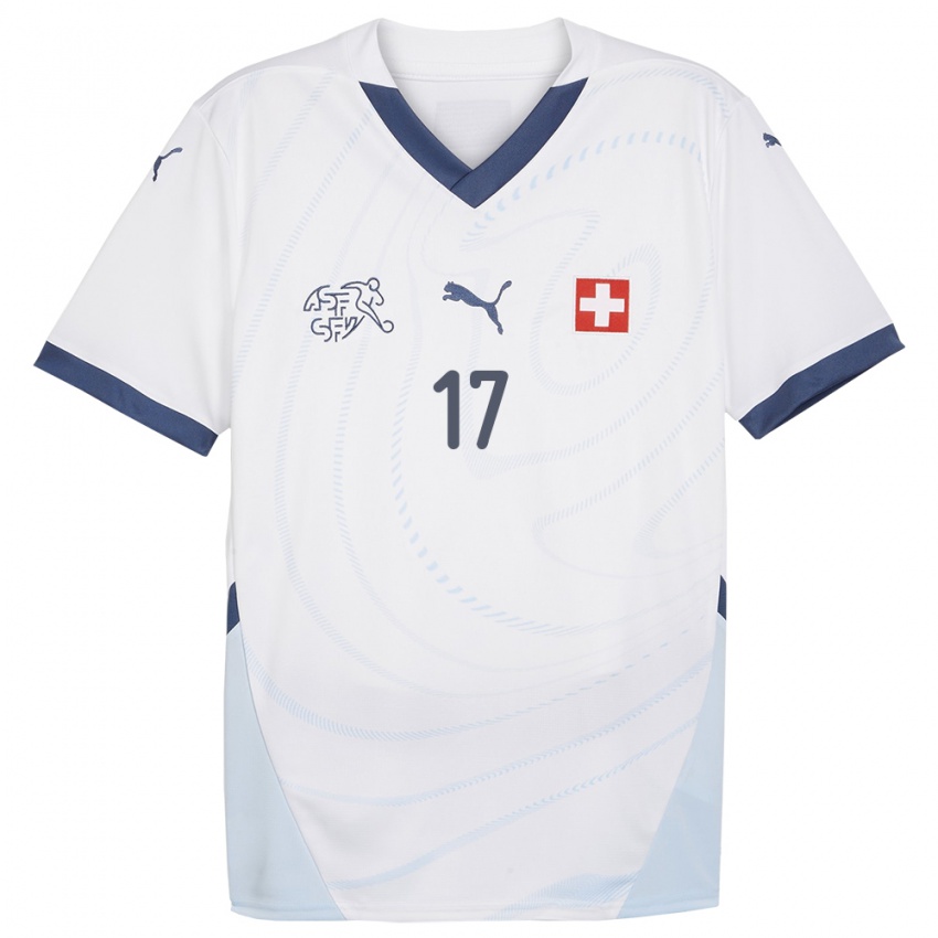 Herren Schweiz Joel Ribeiro #17 Weiß Auswärtstrikot Trikot 24-26 T-Shirt Österreich
