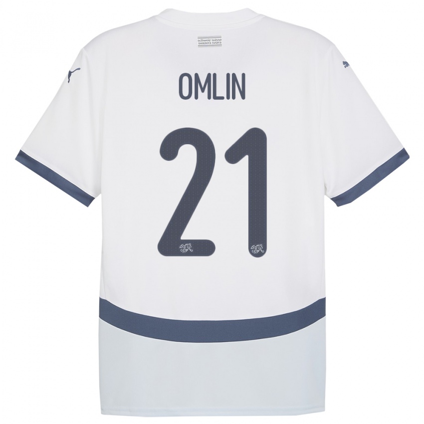 Herren Schweiz Jonas Omlin #21 Weiß Auswärtstrikot Trikot 24-26 T-Shirt Österreich