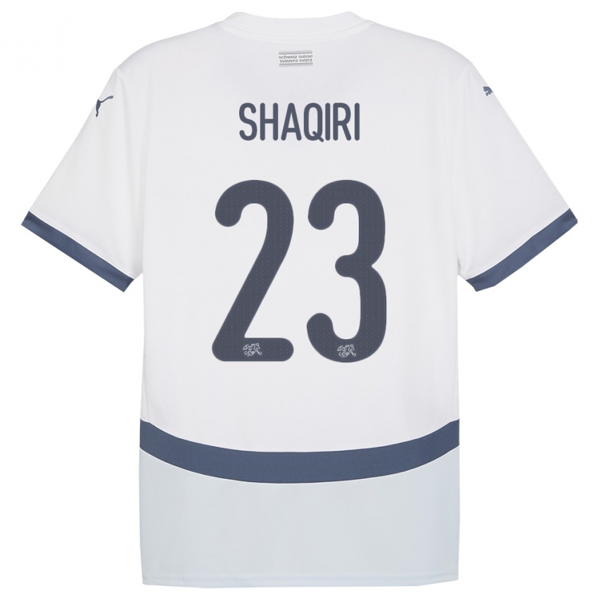 Herren Schweiz Xherdan Shaqiri #23 Weiß Auswärtstrikot Trikot 24-26 T-Shirt Österreich