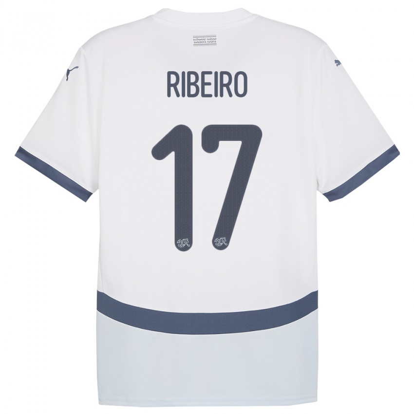 Herren Schweiz Joel Ribeiro #17 Weiß Auswärtstrikot Trikot 24-26 T-Shirt Österreich
