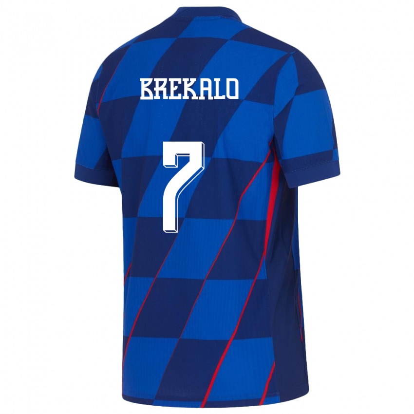 Herren Kroatien Josip Brekalo #7 Blau Auswärtstrikot Trikot 24-26 T-Shirt Österreich