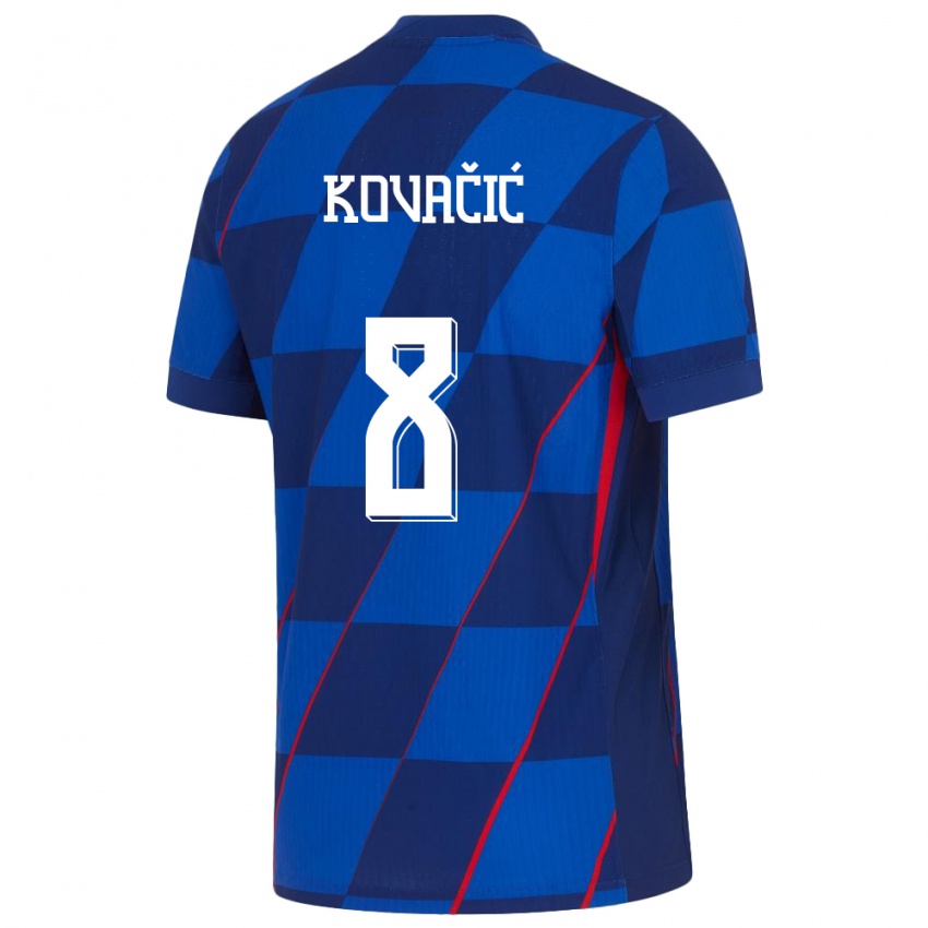 Herren Kroatien Mateo Kovacic #8 Blau Auswärtstrikot Trikot 24-26 T-Shirt Österreich