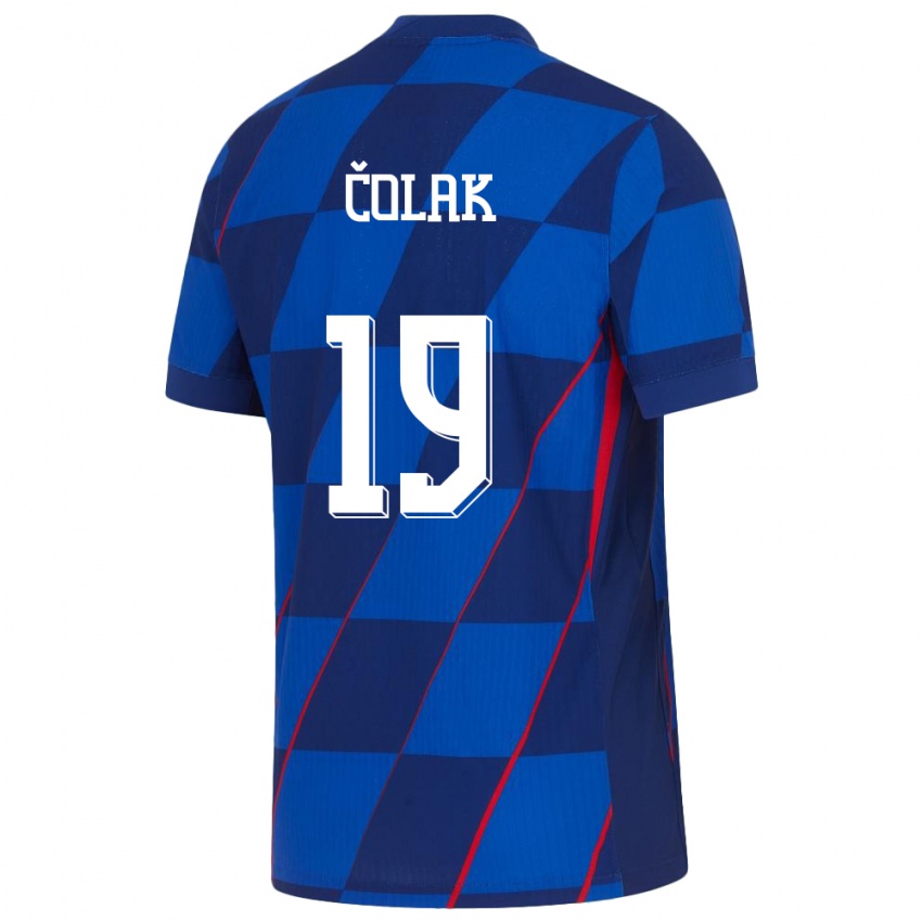 Herren Kroatien Antonio Colak #19 Blau Auswärtstrikot Trikot 24-26 T-Shirt Österreich