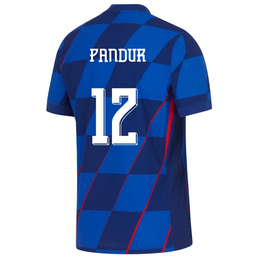 Herren Kroatien Ivor Pandur #12 Blau Auswärtstrikot Trikot 24-26 T-Shirt Österreich