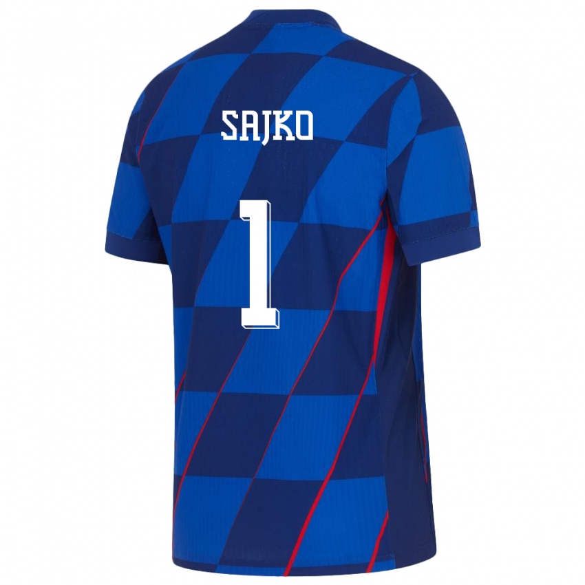 Herren Kroatien Tin Sajko #1 Blau Auswärtstrikot Trikot 24-26 T-Shirt Österreich