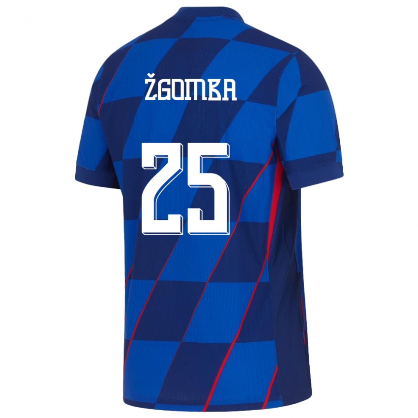 Herren Kroatien Marin Zgomba #25 Blau Auswärtstrikot Trikot 24-26 T-Shirt Österreich