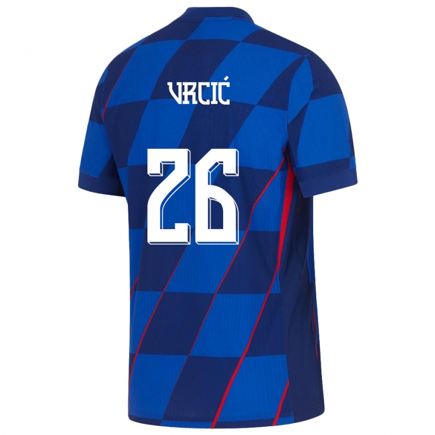 Herren Kroatien Jere Vrcic #26 Blau Auswärtstrikot Trikot 24-26 T-Shirt Österreich