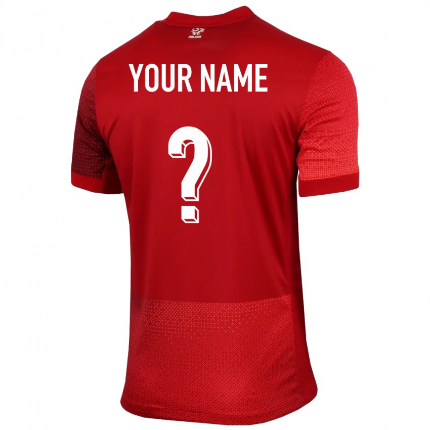 Herren Polen Ihren Namen #0 Rot Auswärtstrikot Trikot 24-26 T-Shirt Österreich