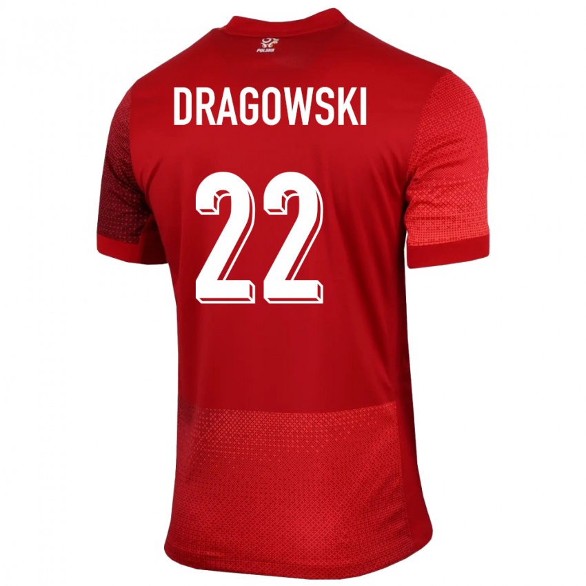 Herren Polen Bartlomiej Dragowski #22 Rot Auswärtstrikot Trikot 24-26 T-Shirt Österreich