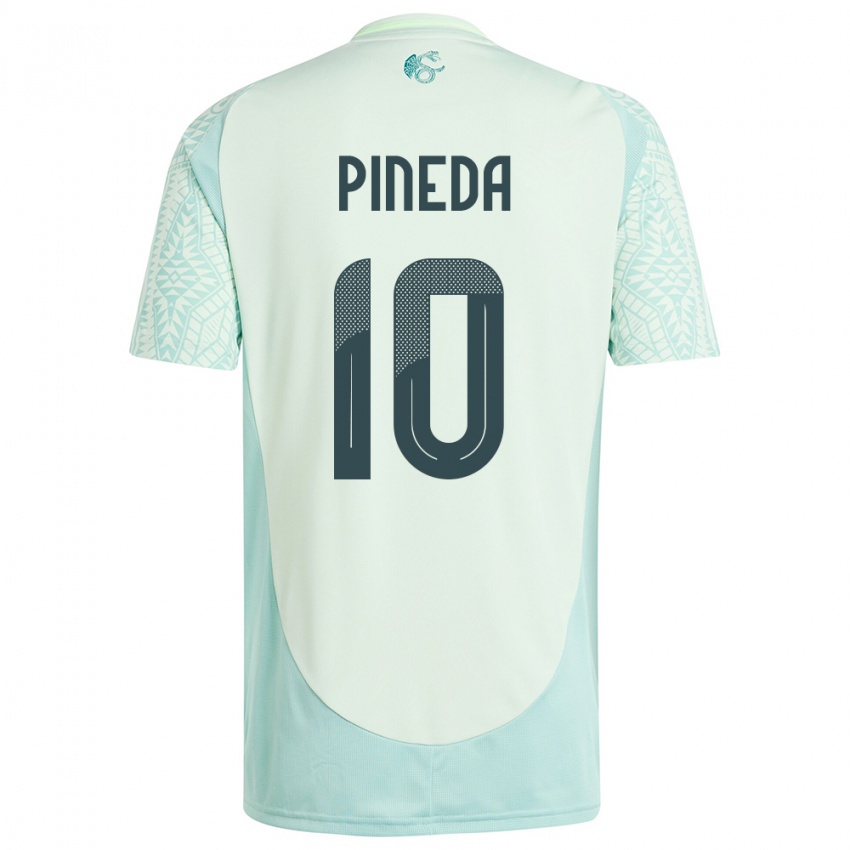 Herren Mexiko Orbelin Pineda #10 Leinengrün Auswärtstrikot Trikot 24-26 T-Shirt Österreich