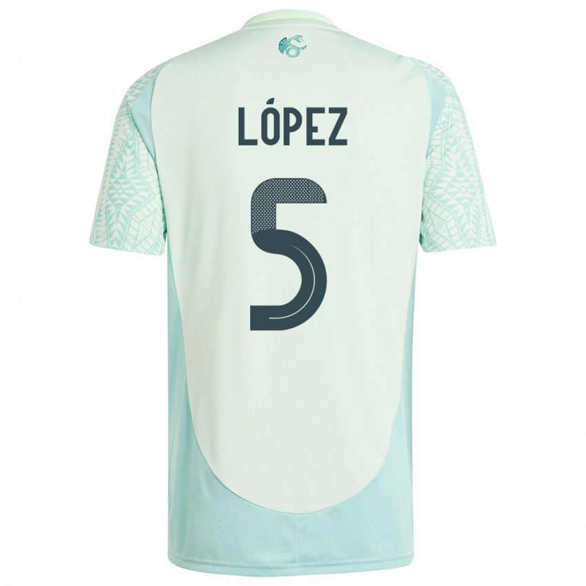 Herren Mexiko Jimena Lopez #5 Leinengrün Auswärtstrikot Trikot 24-26 T-Shirt Österreich