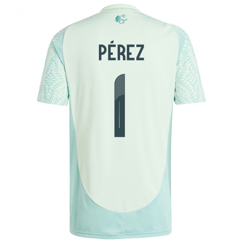 Herren Mexiko Emiliano Perez #1 Leinengrün Auswärtstrikot Trikot 24-26 T-Shirt Österreich
