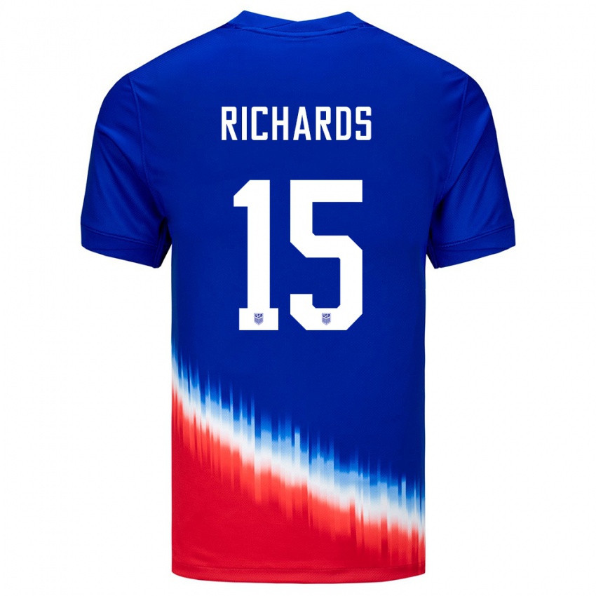 Herren Vereinigte Staaten Chris Richards #15 Blau Auswärtstrikot Trikot 24-26 T-Shirt Österreich