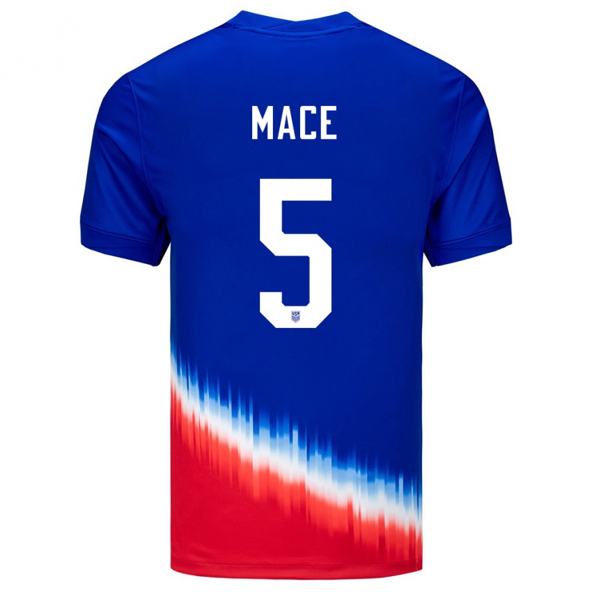 Herren Vereinigte Staaten Hailie Mace #5 Blau Auswärtstrikot Trikot 24-26 T-Shirt Österreich