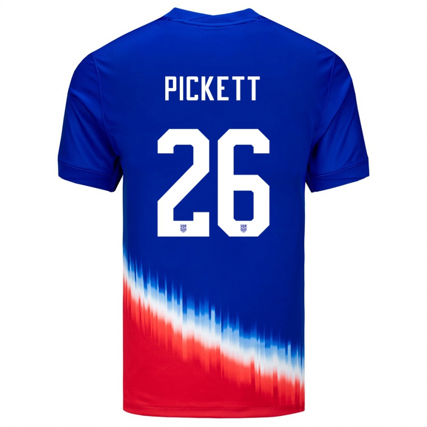 Herren Vereinigte Staaten Carson Pickett #26 Blau Auswärtstrikot Trikot 24-26 T-Shirt Österreich