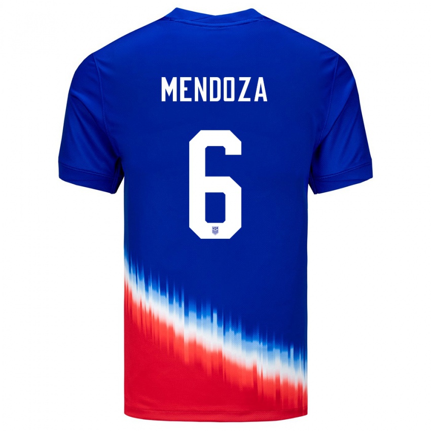 Herren Vereinigte Staaten Edwyn Mendoza #6 Blau Auswärtstrikot Trikot 24-26 T-Shirt Österreich