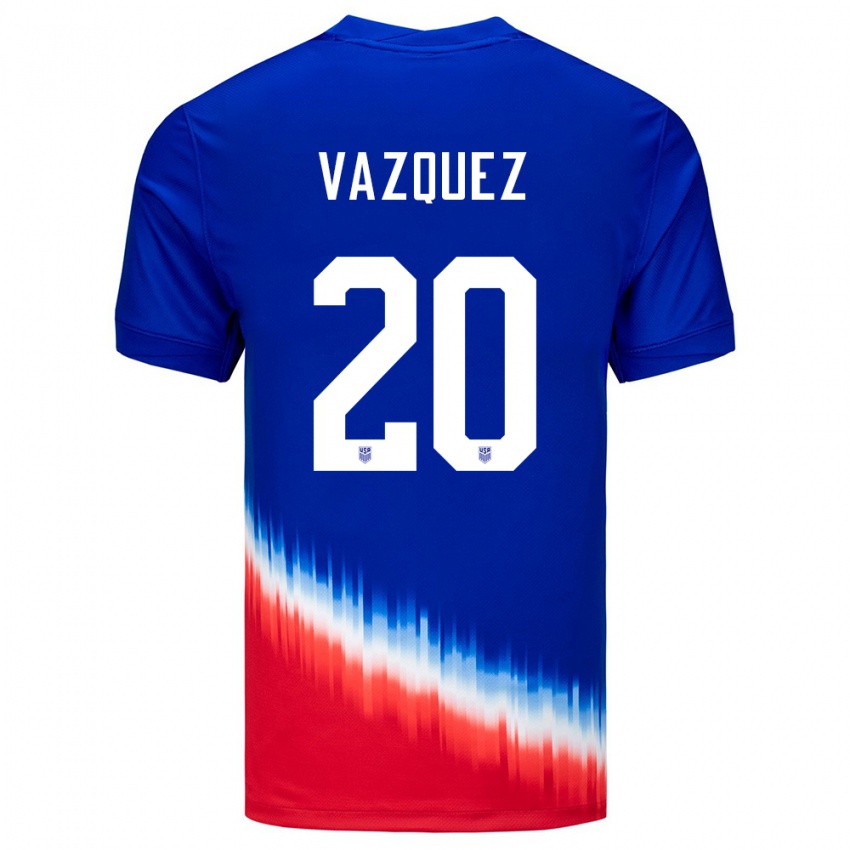 Herren Vereinigte Staaten David Vazquez #20 Blau Auswärtstrikot Trikot 24-26 T-Shirt Österreich