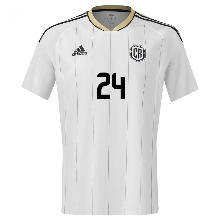 Herren Costa Rica Douglas Lopez #24 Weiß Auswärtstrikot Trikot 24-26 T-Shirt Österreich
