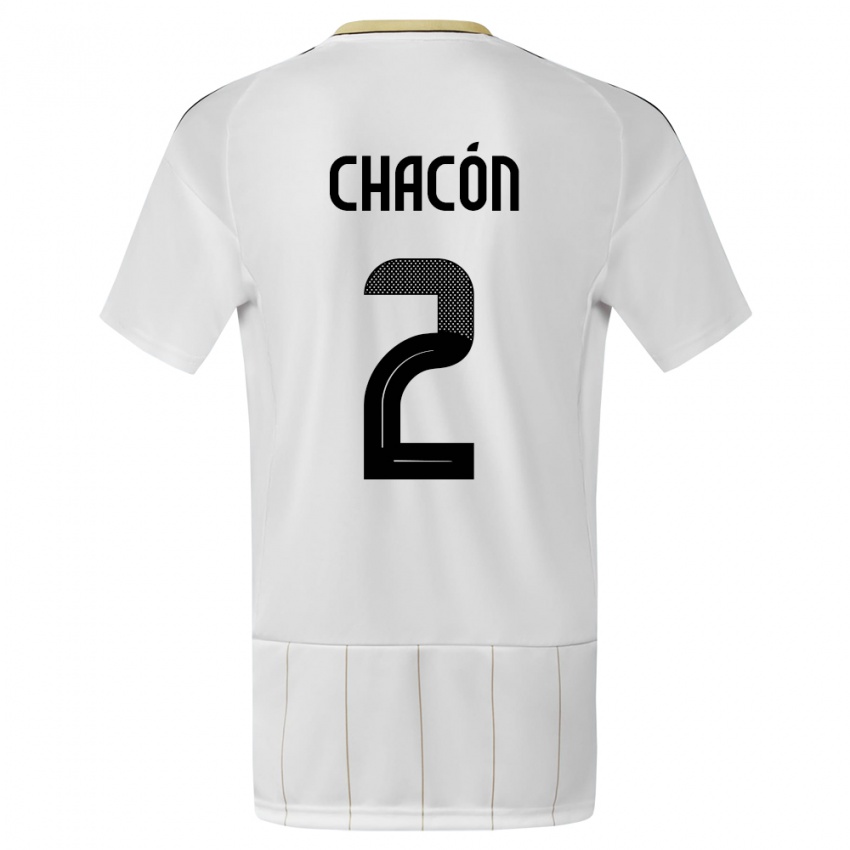 Herren Costa Rica Daniel Chacon #2 Weiß Auswärtstrikot Trikot 24-26 T-Shirt Österreich
