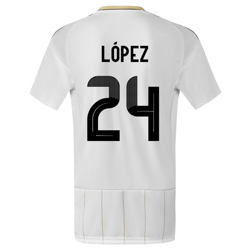 Herren Costa Rica Douglas Lopez #24 Weiß Auswärtstrikot Trikot 24-26 T-Shirt Österreich