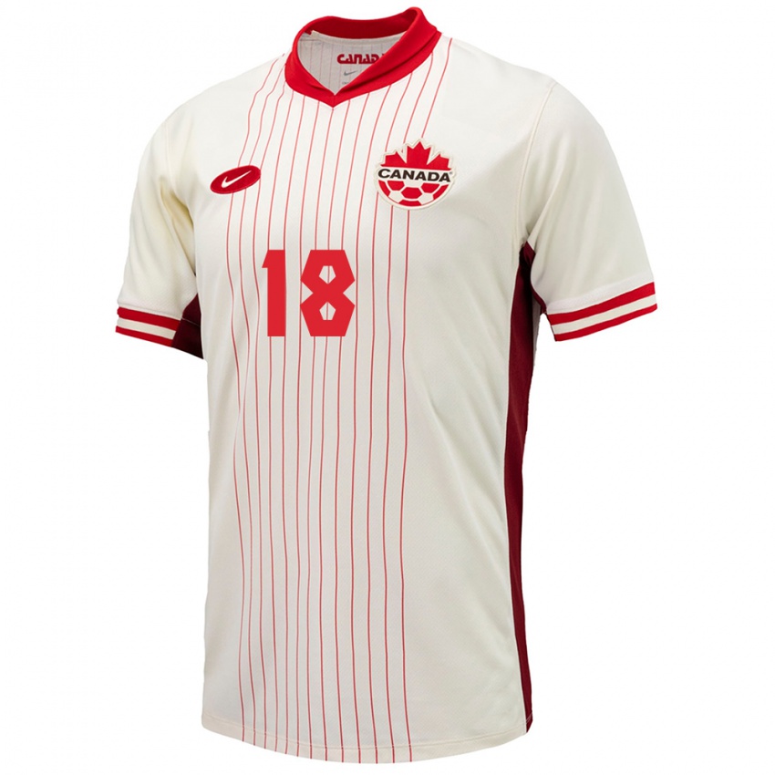 Herren Kanada Dino Bontis #18 Weiß Auswärtstrikot Trikot 24-26 T-Shirt Österreich