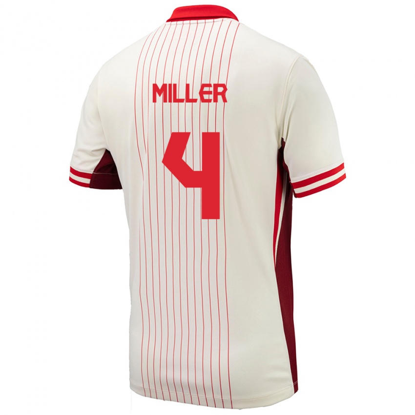 Herren Kanada Kamal Miller #4 Weiß Auswärtstrikot Trikot 24-26 T-Shirt Österreich