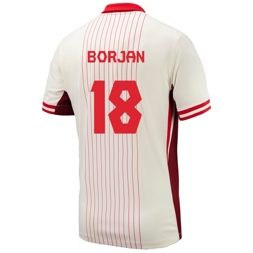 Herren Kanada Milan Borjan #18 Weiß Auswärtstrikot Trikot 24-26 T-Shirt Österreich