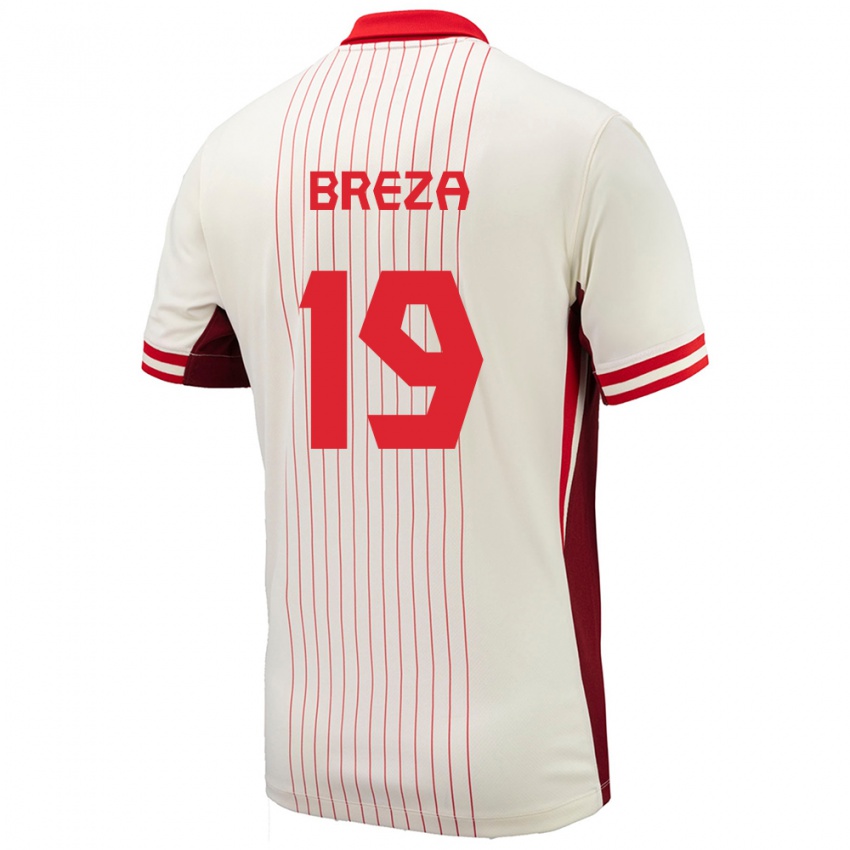 Herren Kanada Sebastian Breza #19 Weiß Auswärtstrikot Trikot 24-26 T-Shirt Österreich