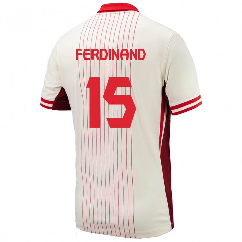Herren Kanada Keesean Ferdinand #15 Weiß Auswärtstrikot Trikot 24-26 T-Shirt Österreich