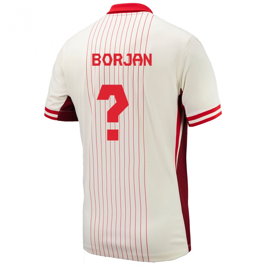 Herren Kanada Nikola Borjan #0 Weiß Auswärtstrikot Trikot 24-26 T-Shirt Österreich