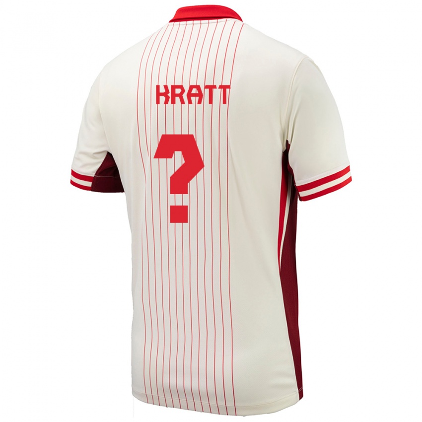 Herren Kanada Ronan Kratt #0 Weiß Auswärtstrikot Trikot 24-26 T-Shirt Österreich