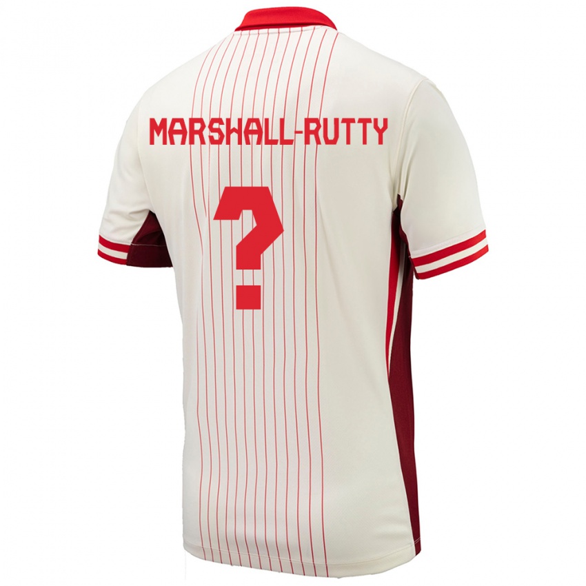 Herren Kanada Jahkeele Marshall Rutty #0 Weiß Auswärtstrikot Trikot 24-26 T-Shirt Österreich