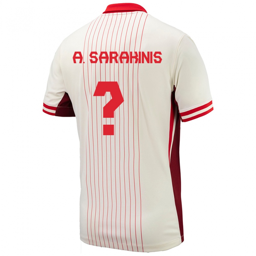 Herren Kanada Alexander Sarakinis #0 Weiß Auswärtstrikot Trikot 24-26 T-Shirt Österreich