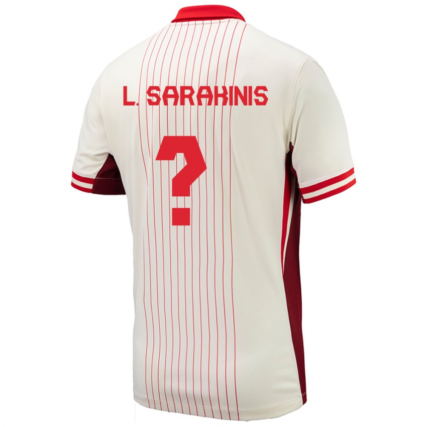 Herren Kanada Lucas Sarakinis #0 Weiß Auswärtstrikot Trikot 24-26 T-Shirt Österreich