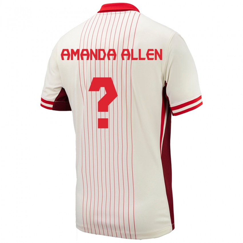 Herren Kanada Amanda Allen #0 Weiß Auswärtstrikot Trikot 24-26 T-Shirt Österreich