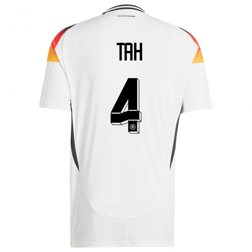 Damen Deutschland Jonathan Tah #4 Weiß Heimtrikot Trikot 24-26 T-Shirt Österreich