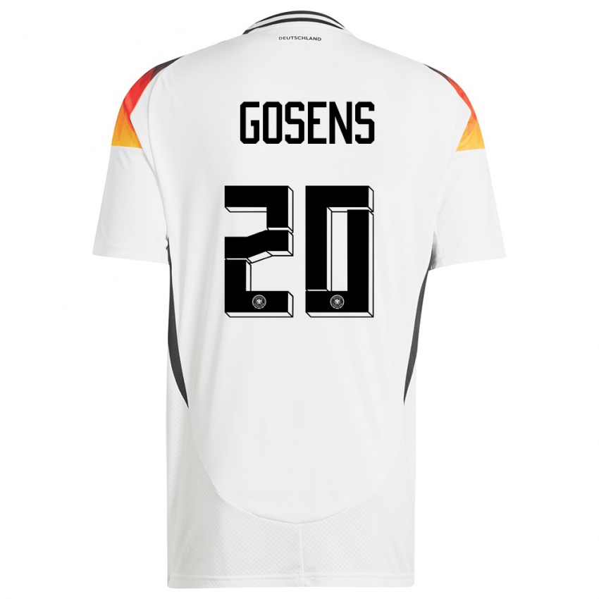 Damen Deutschland Robin Gosens #20 Weiß Heimtrikot Trikot 24-26 T-Shirt Österreich