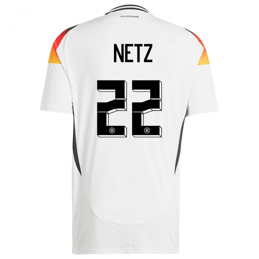 Damen Deutschland Luca Netz #22 Weiß Heimtrikot Trikot 24-26 T-Shirt Österreich