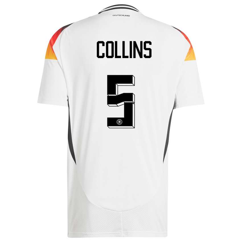 Damen Deutschland Nnamdi Collins #5 Weiß Heimtrikot Trikot 24-26 T-Shirt Österreich