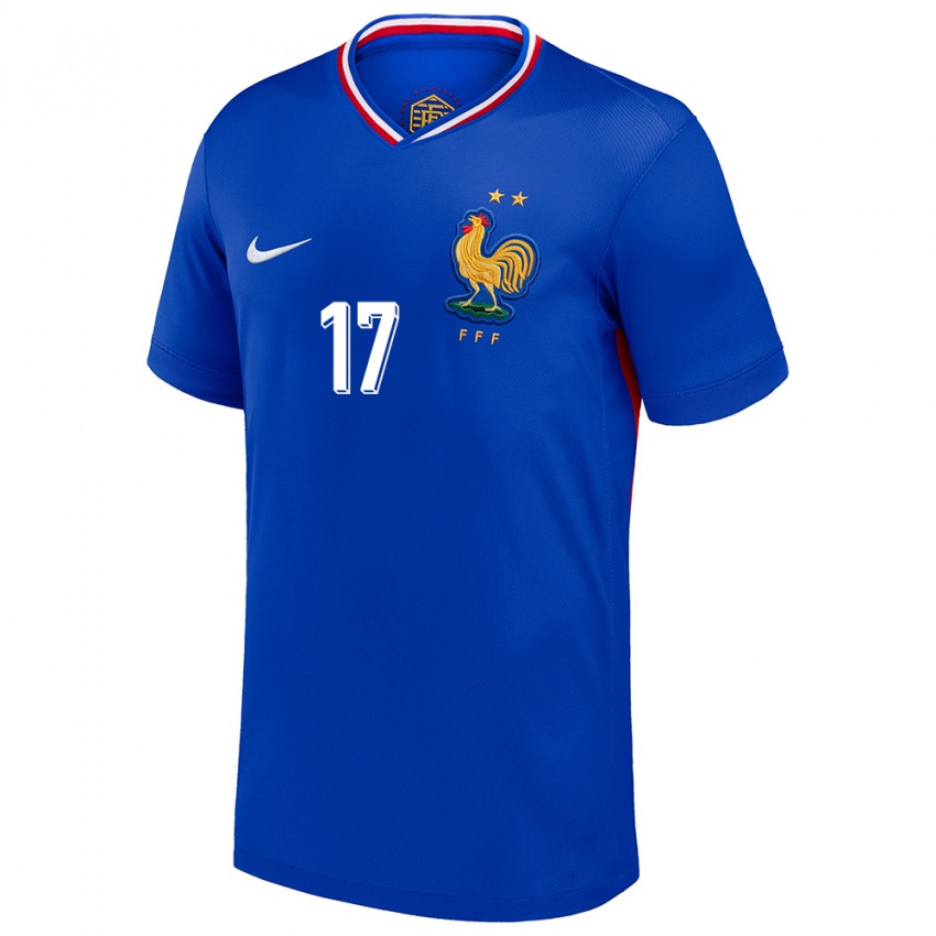 Damen Frankreich Jordan Veretout #17 Blau Heimtrikot Trikot 24-26 T-Shirt Österreich