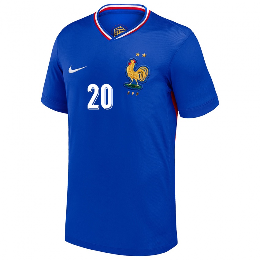 Damen Frankreich Randal Kolo Muani #20 Blau Heimtrikot Trikot 24-26 T-Shirt Österreich