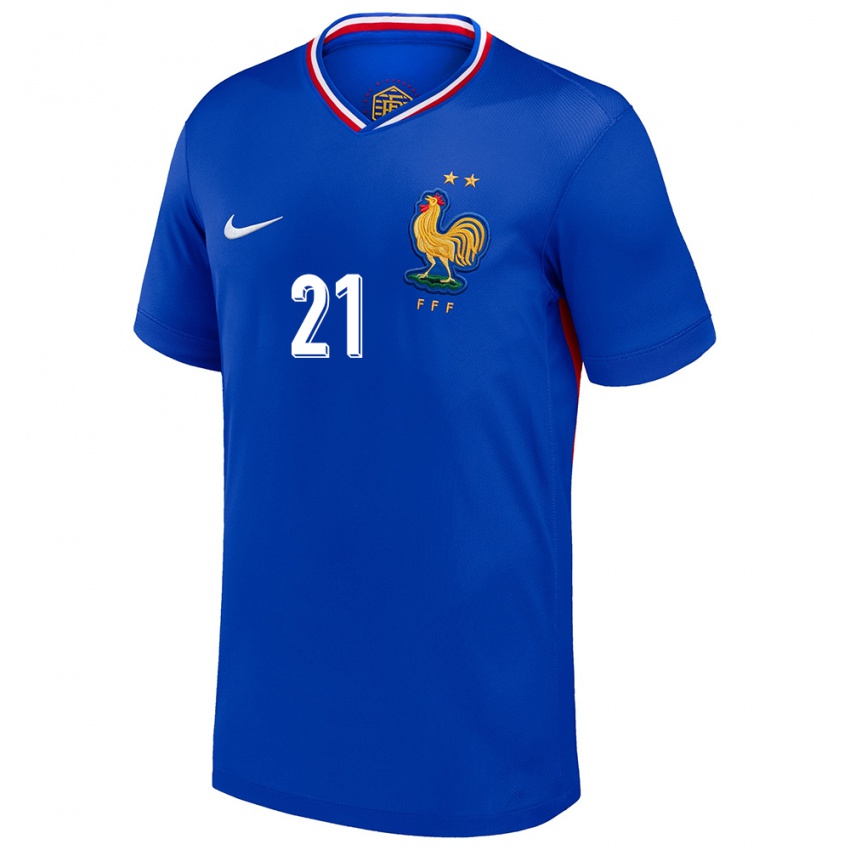 Damen Frankreich Ferland Mendy #21 Blau Heimtrikot Trikot 24-26 T-Shirt Österreich